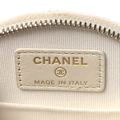 Chanel Caviar Quilted Round Handle With Care Vanity With Chain White 6 of 14