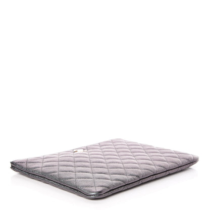 Chanel Iridescent Caviar Quilted Large Cosmetic Case Black 4 of 11