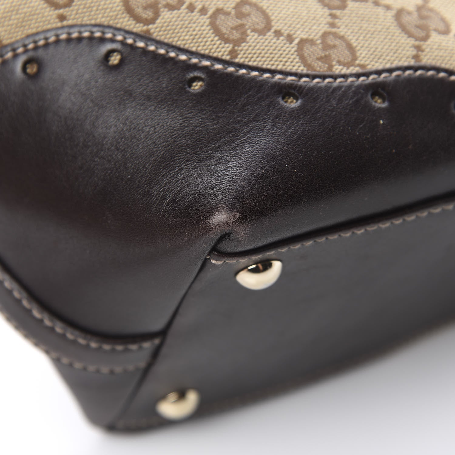 Gucci Monogram Large Punch Tote Dark Brown 12 of 17