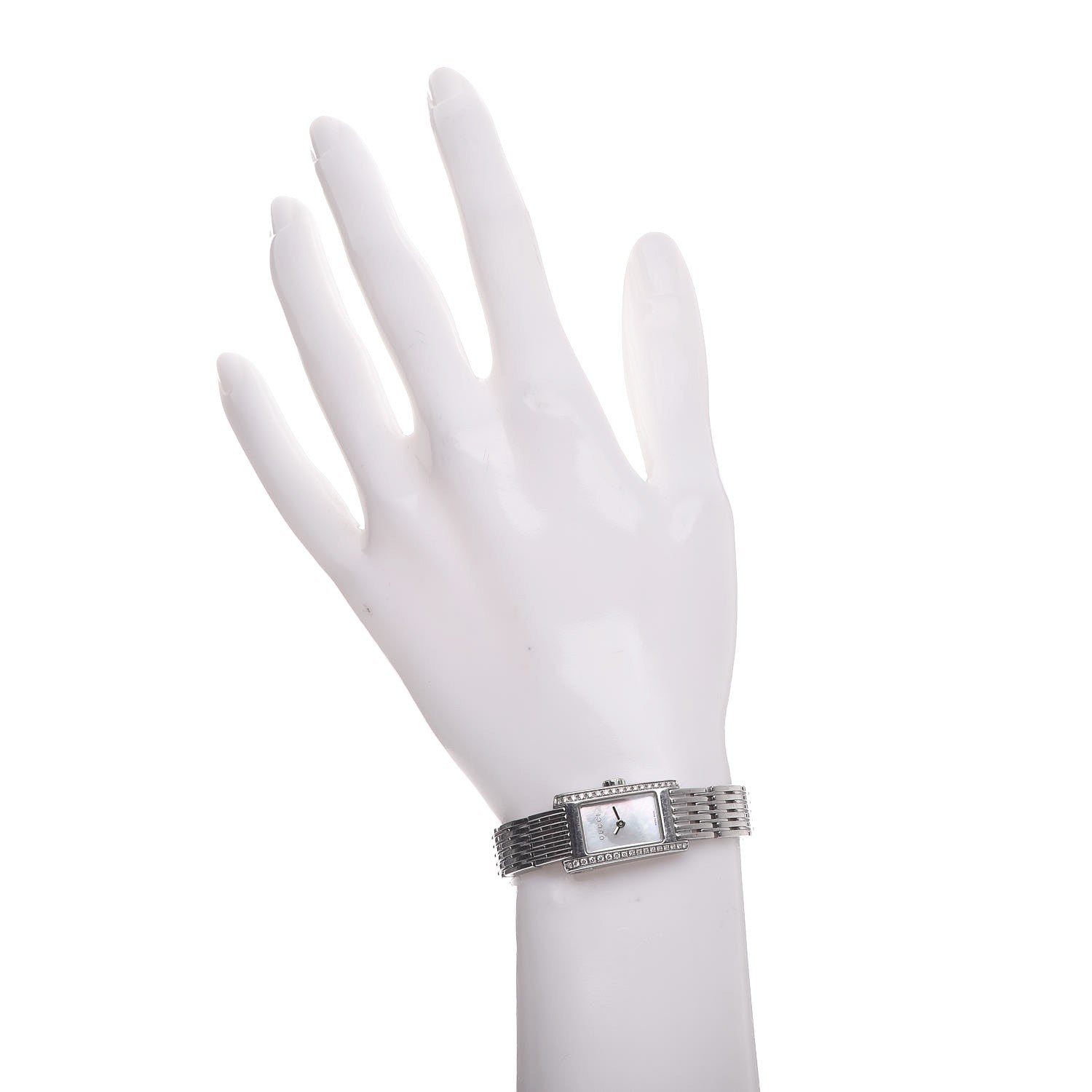 Gucci Stainless Steel Diamond Mother of Pearl 15mm 8600L Quartz Watch 2 of 7
