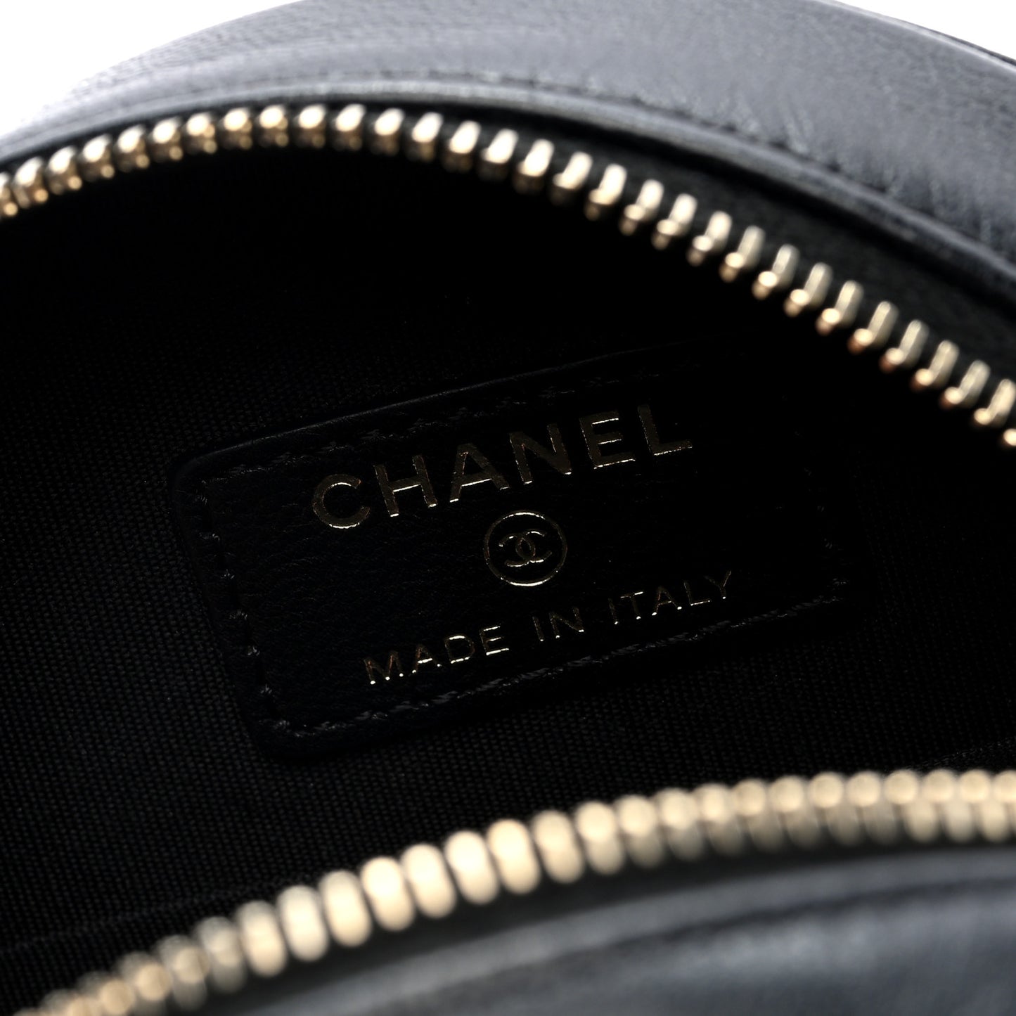 Lambskin Quilted Chanel 19 Round Clutch With Chain Black