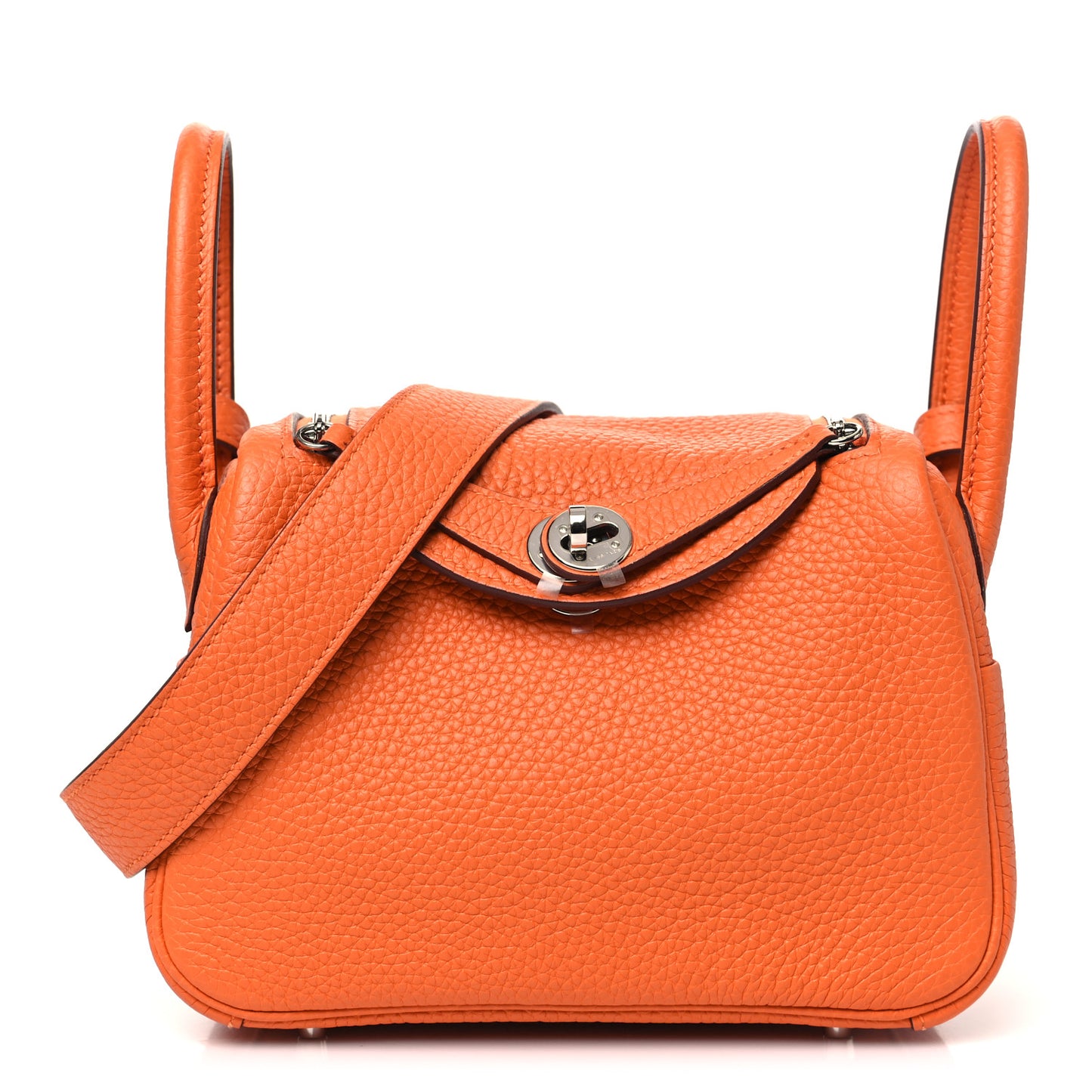 Taurillon Clemence Mini Lindy 20 Orange Minium