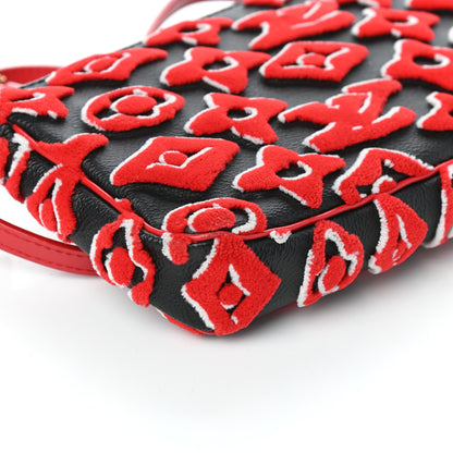 Louis Vuitton X UF Tufted Monogram Pochette Accessories Black Red 8 of 9