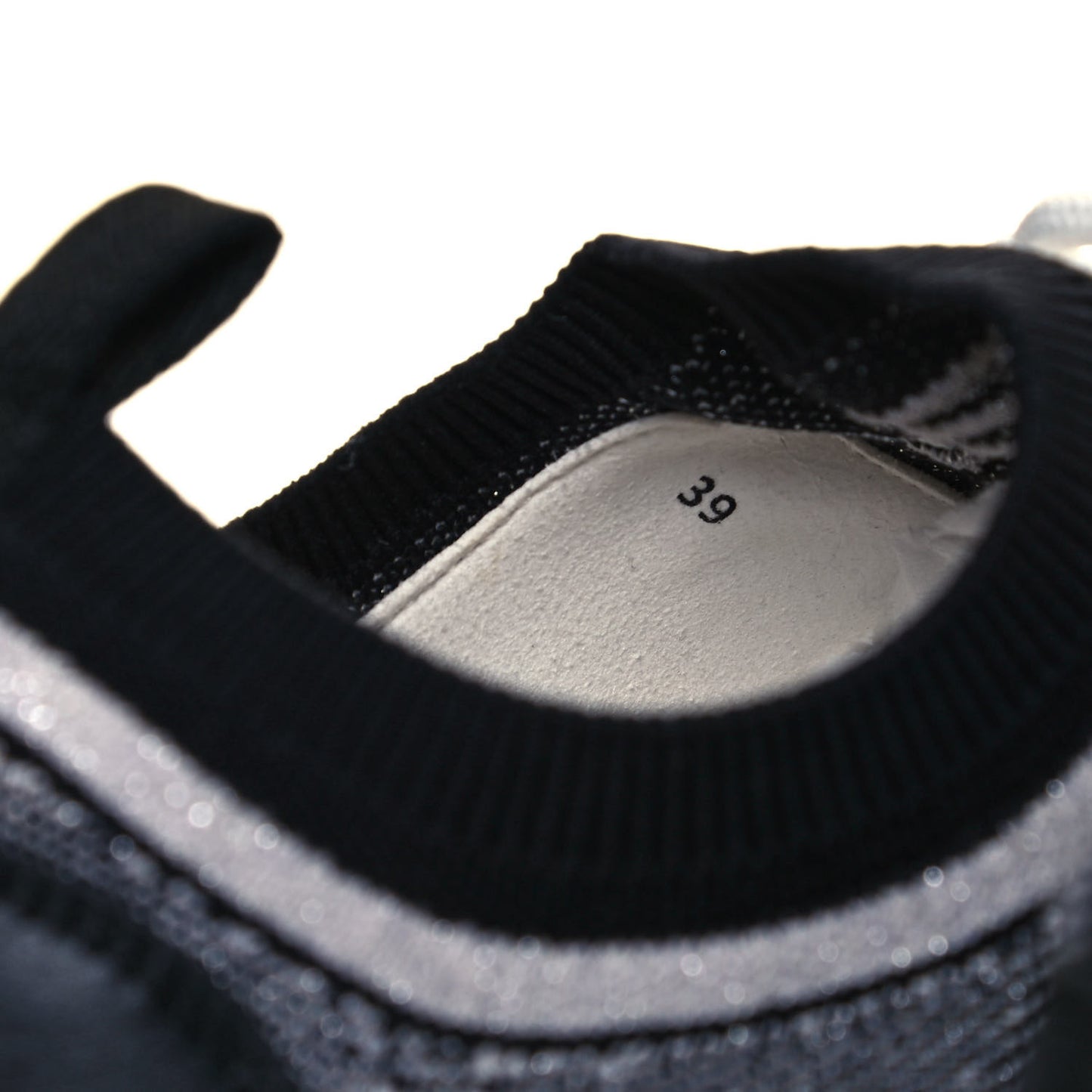 Knit Bi-Color Womens Addict Sneakers 39 Black White