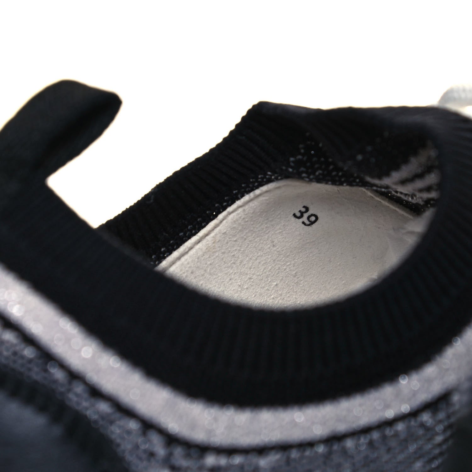 Hermes Knit Bi-Color Womens Addict Sneakers 39 Black White 8 of 17