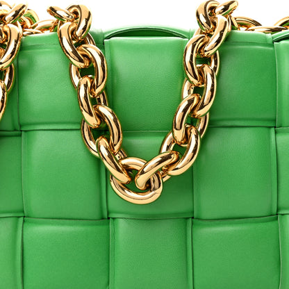 Bottega Veneta Lambskin Maxi Intreccio Padded Chain Cassette Crossbody Bag Grass 8 of 10