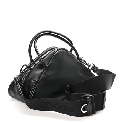 Prada Grace Lux Triangle Top Handle Shoulder Bag Black 2 of 9