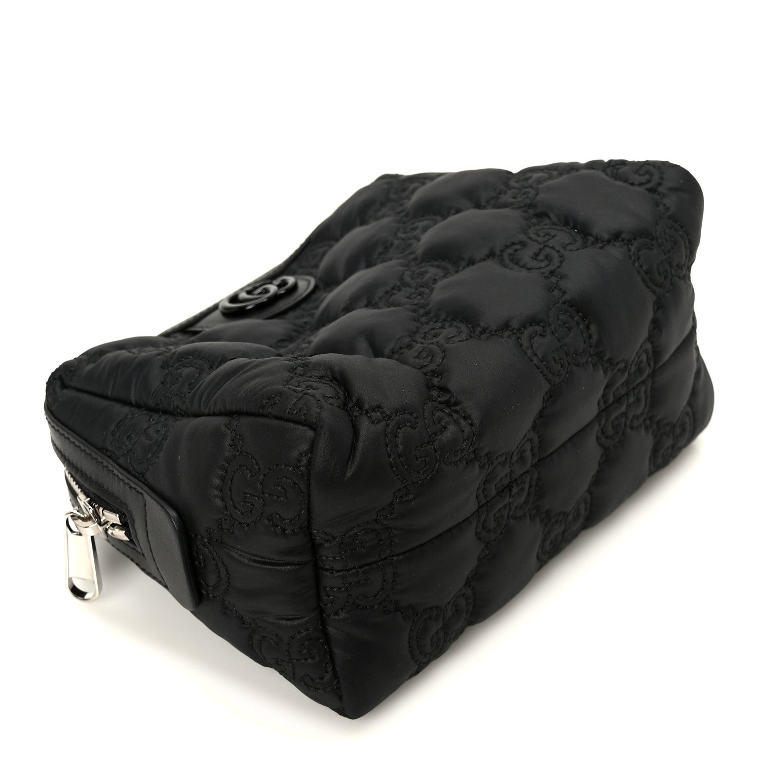 Gucci Nylon Calfskin Enamel GG Matelasse Beauty Case Black 4 of 9