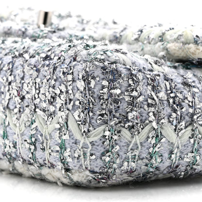 Chanel Glittered Tweed Quilted Mini Rectangular Flap Light Blue 10 of 10