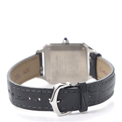 Cartier Stainless Steel Alligator 27.5mm Santos Dumont Quartz Watch Grey 3 of 5