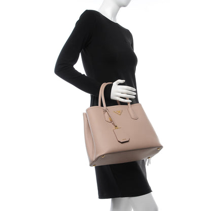 Prada Saffiano Cuir Medium Double Bag Cammeo Rosa 3 of 8