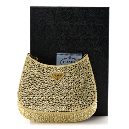 Prada Satin Crystal Cleo Adjustable Strap Shoulder Bag Ananas 9 of 9