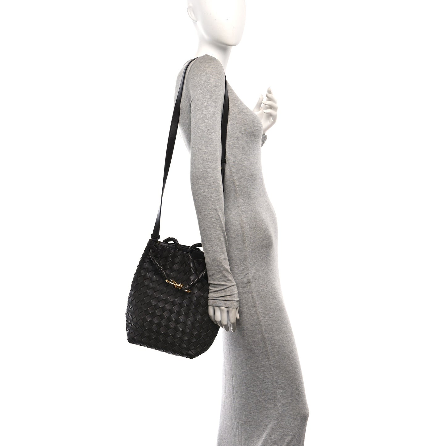 Nappa Intrecciato Small Andiamo Bucket Bag Fondant