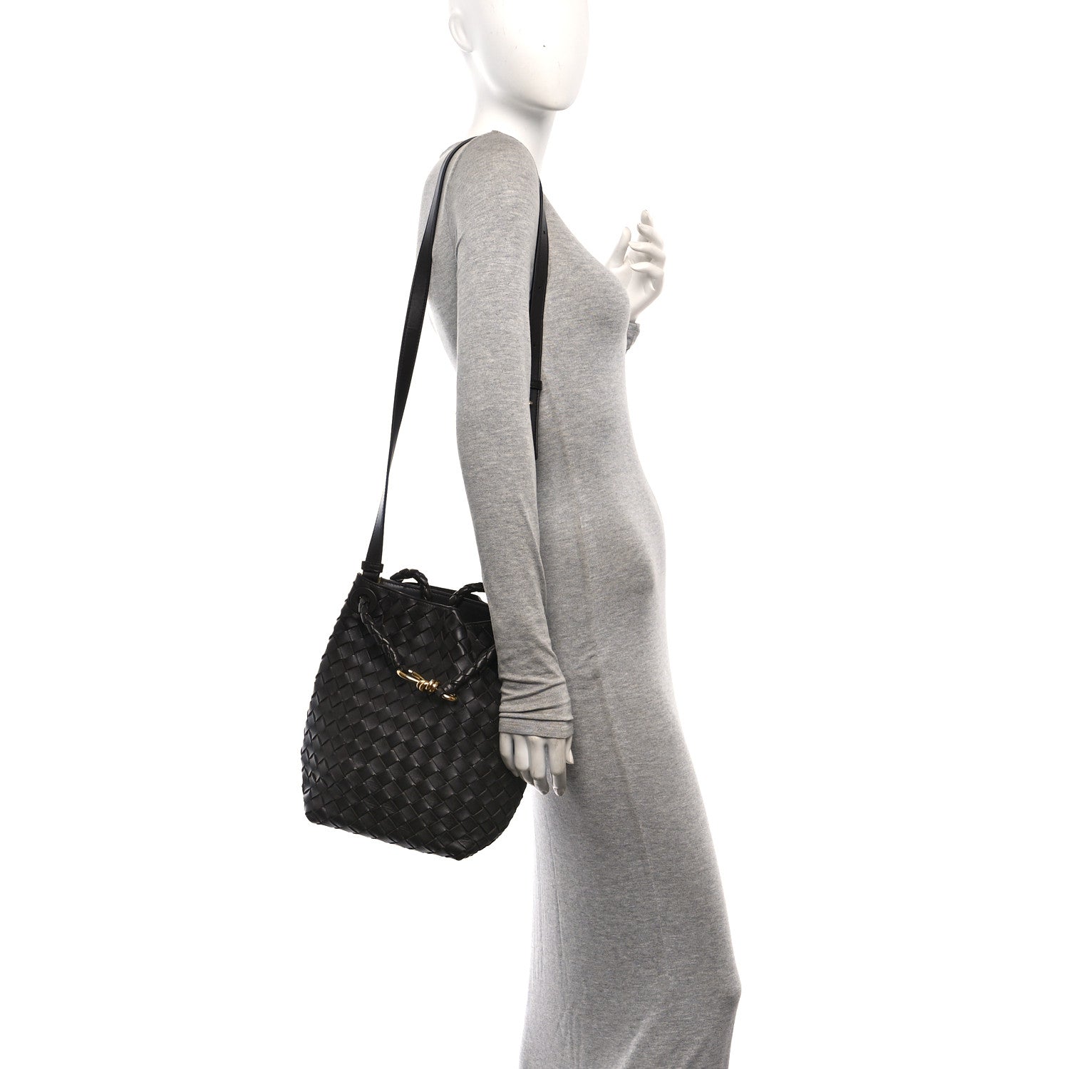Bottega Veneta Nappa Intrecciato Small Andiamo Bucket Bag Fondant 2 of 10