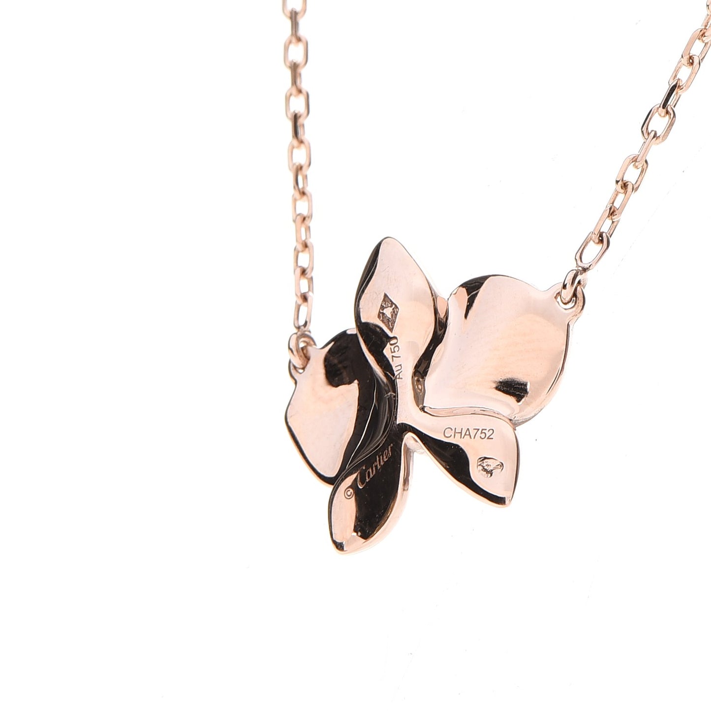 18K Pink Gold Diamond Caresse D'Orchidees Par Necklace
