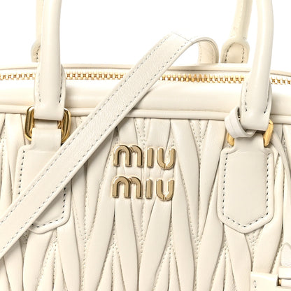 Miu Miu Nappa Matelasse Large Arcadie Top Handle Bag White 7 of 9