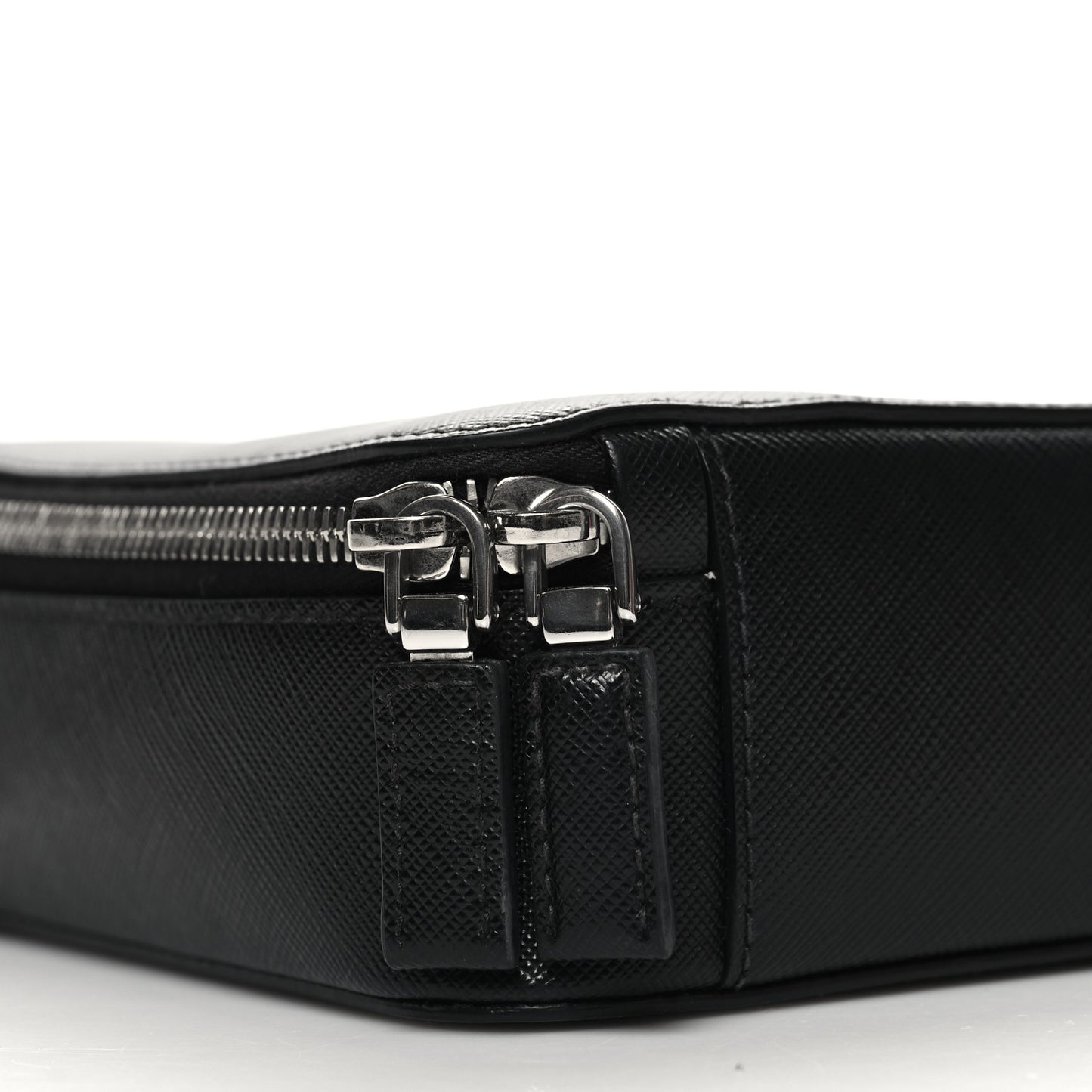 Saffiano Travel Medium Brique Crossbody Bag Black