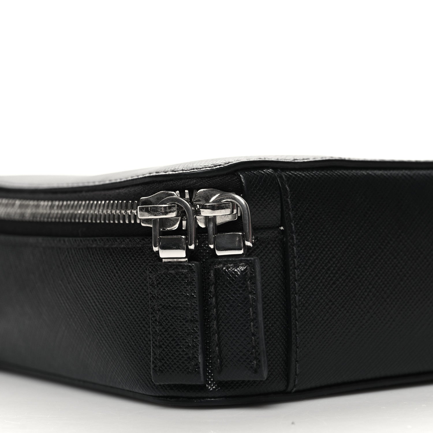 Prada Saffiano Travel Medium Brique Crossbody Bag Black 8 of 9