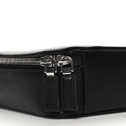 Prada Saffiano Travel Medium Brique Crossbody Bag Black 8 of 9