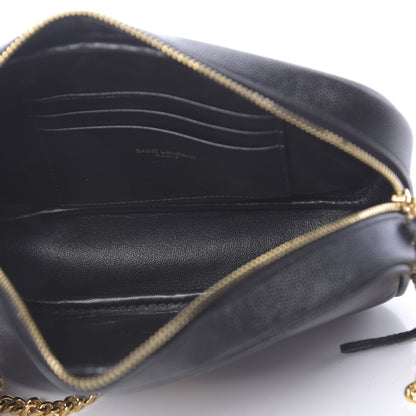 Saint Laurent Grain De Poudre Matelasse Monogram Mini Lou Camera Bag Black 5 of 11