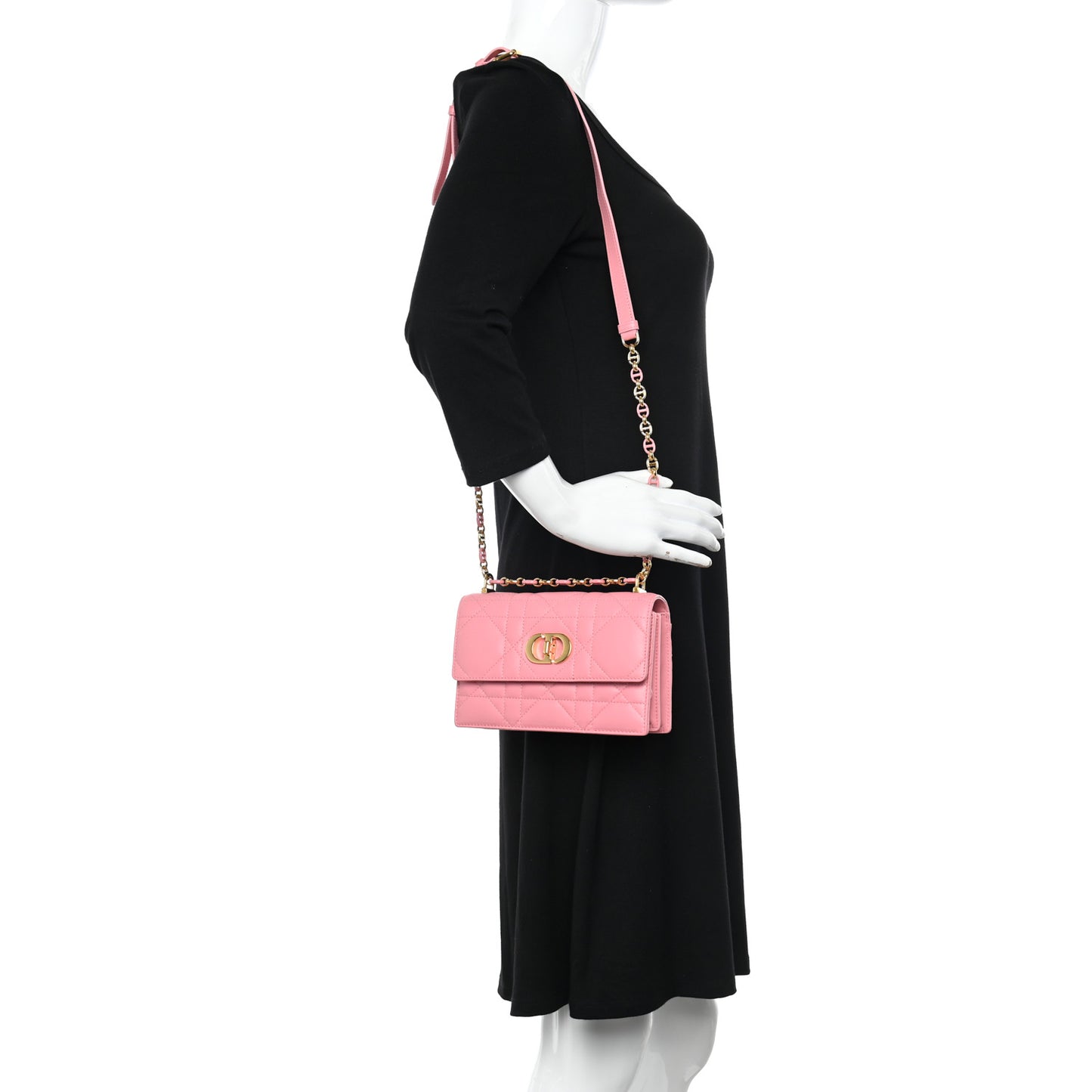 Lambskin Macrocannage Mini Miss Caro Bag Pink