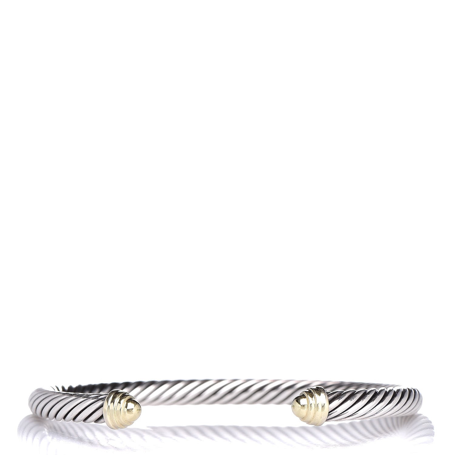 David Yurman Sterling Silver 14K Yellow Gold 5mm Cable Classics Bracelet 1 of 4