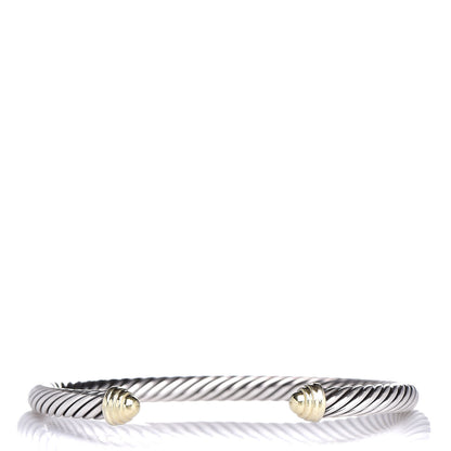 David Yurman Sterling Silver 14K Yellow Gold 5mm Cable Classics Bracelet 1 of 4