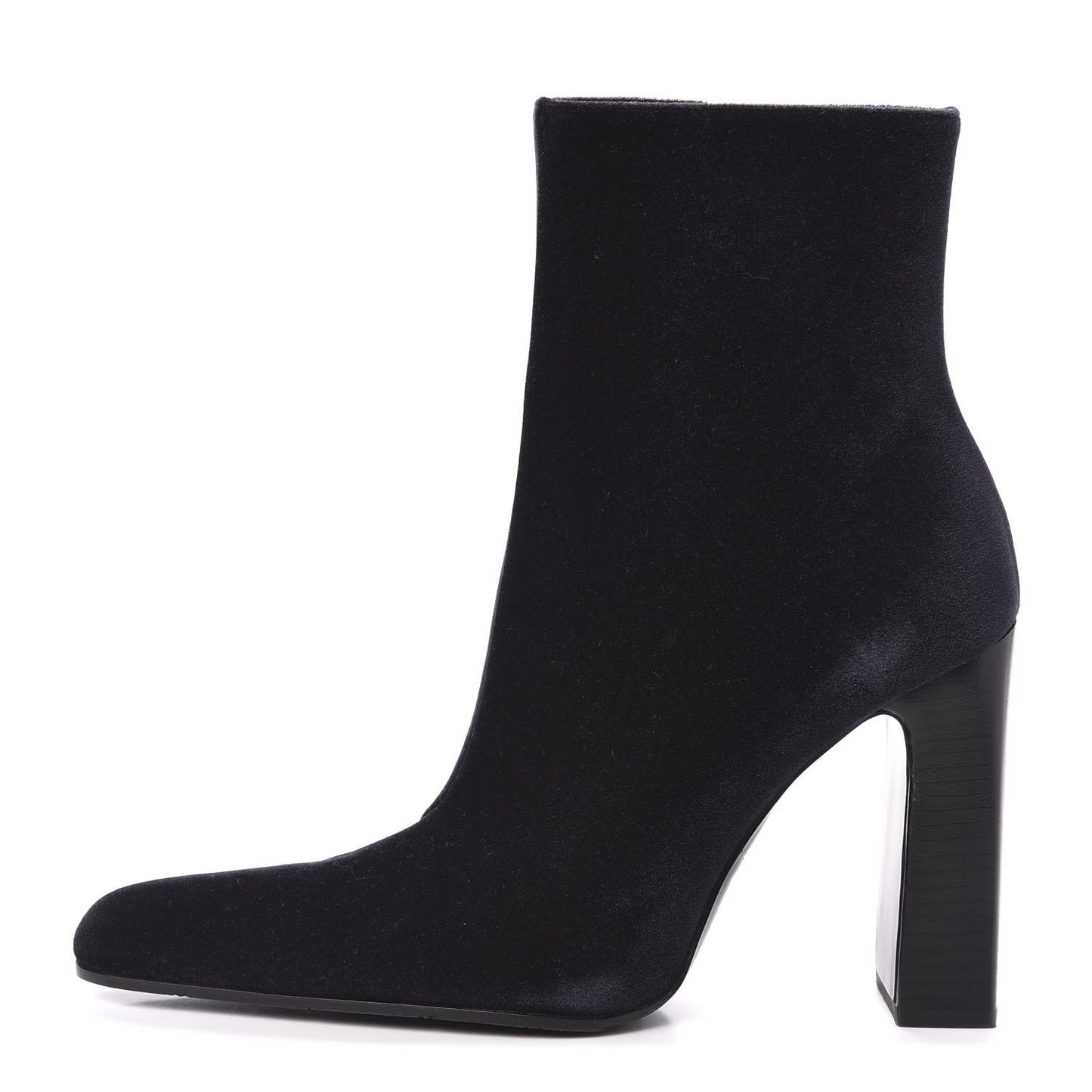 Smooth Velvet Ankle Boots 39 Black
