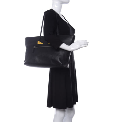Fendi Vitello Elite Cuoio Monster Buggies Medium Roll Tote Black Multicolor Blue Cobalto 2 of 10