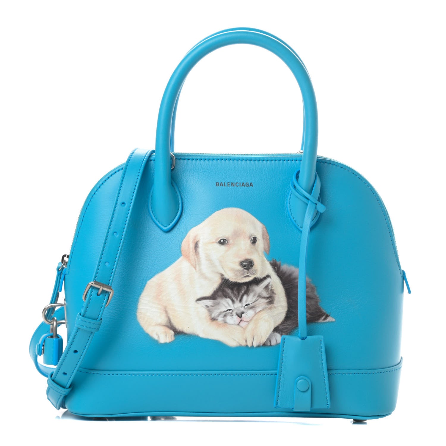 Balenciaga Soft Calfskin Puppy And Kitten S Ville Top Handle Bag Bleu Turquoise 1 of 12
