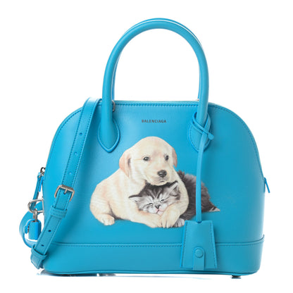 Balenciaga Soft Calfskin Puppy And Kitten S Ville Top Handle Bag Bleu Turquoise 1 of 12