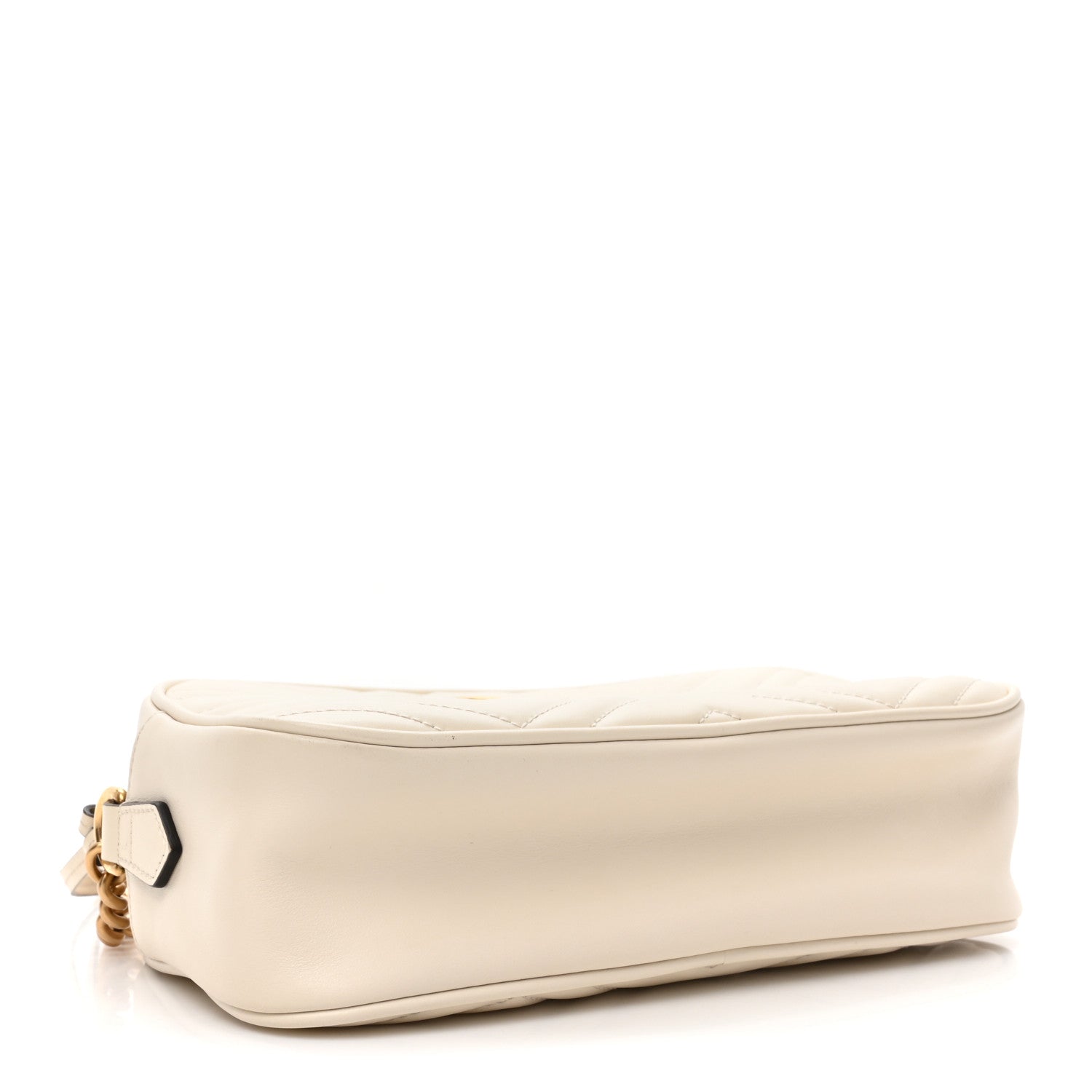 Gucci Calfskin Matelasse Small GG Marmont Chain Shoulder Bag White 4 of 14