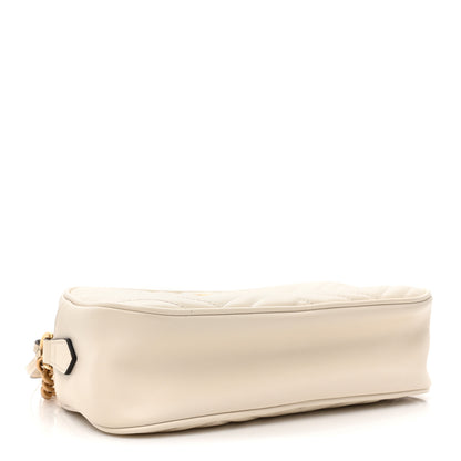 Gucci Calfskin Matelasse Small GG Marmont Chain Shoulder Bag White 4 of 14