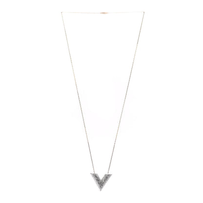 Louis Vuitton Crystal Essential V Necklace Gold 3 of 6