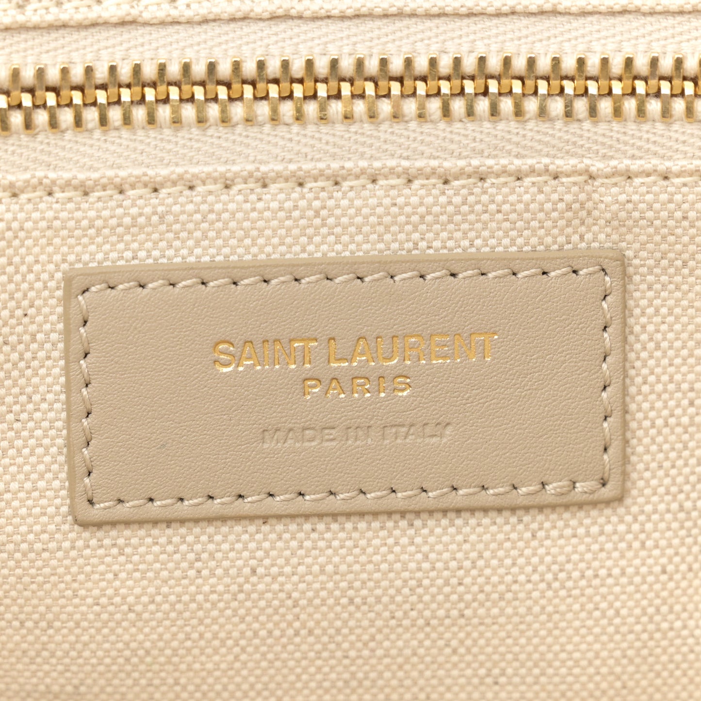 Linen Calfskin Rive Gauche Tote Beige Sea Salt