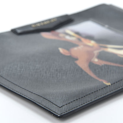 Givenchy Textured Coated Canvas Bambi Print Medium Cosmetic Pouch Black 5 of 13