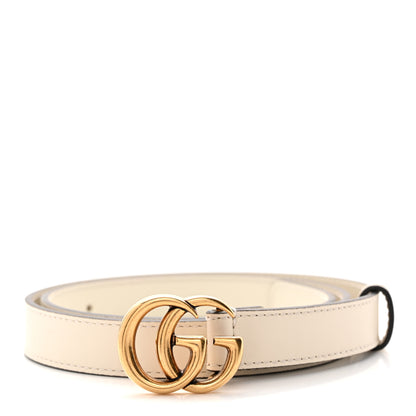 Gucci Plutone Calfskin Double G 20mm Belt 75 30 Mystic White 1 of 5