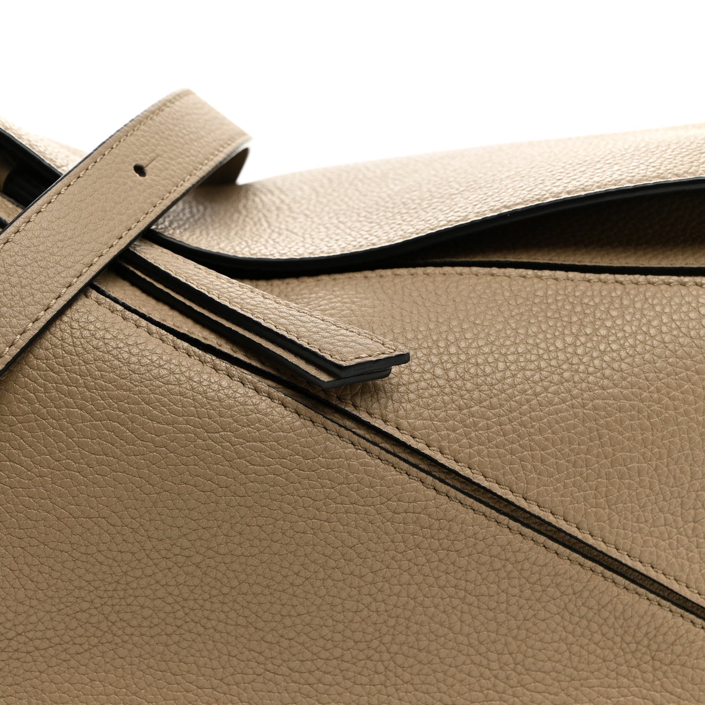 Grained Calfskin Small Puzzle Bag Sand