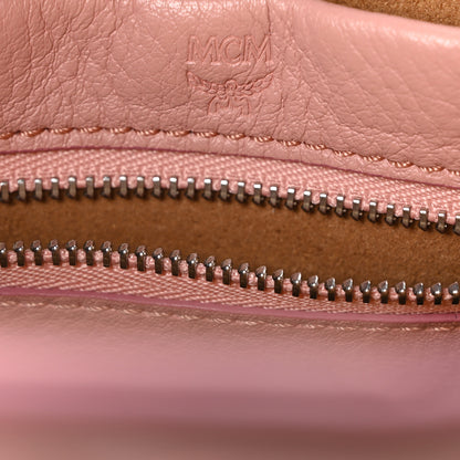 MCM Calfskin Ottomar Monogram Sarah Medium Hobo Pink Blush 6 of 9