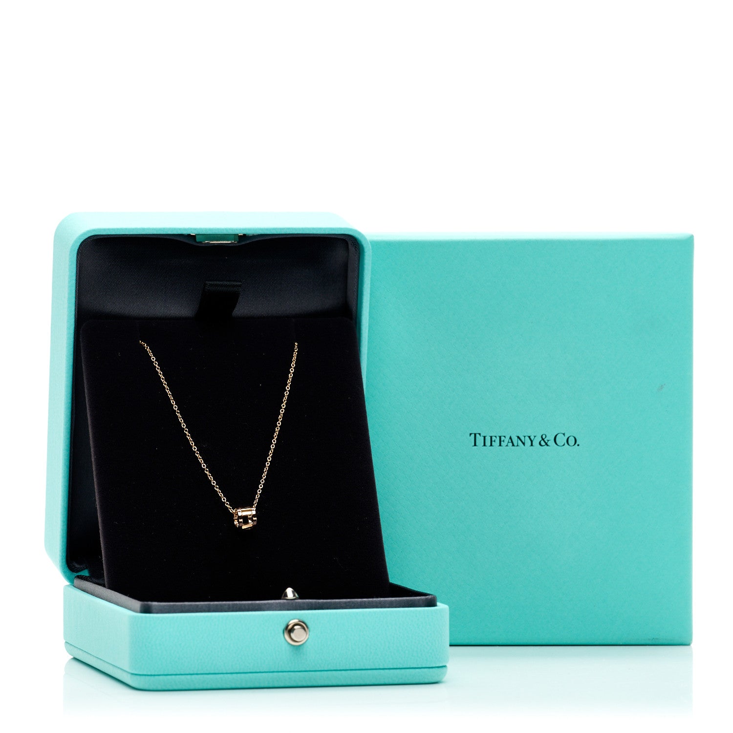 Tiffany 18K Rose Gold Atlas Open Pendant Necklace 5 of 5
