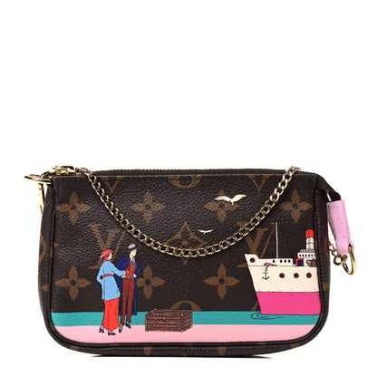 Louis Vuitton Monogram 2016 Christmas Animation Mini Pochette Accessories Rose Ballerine 1 of 4