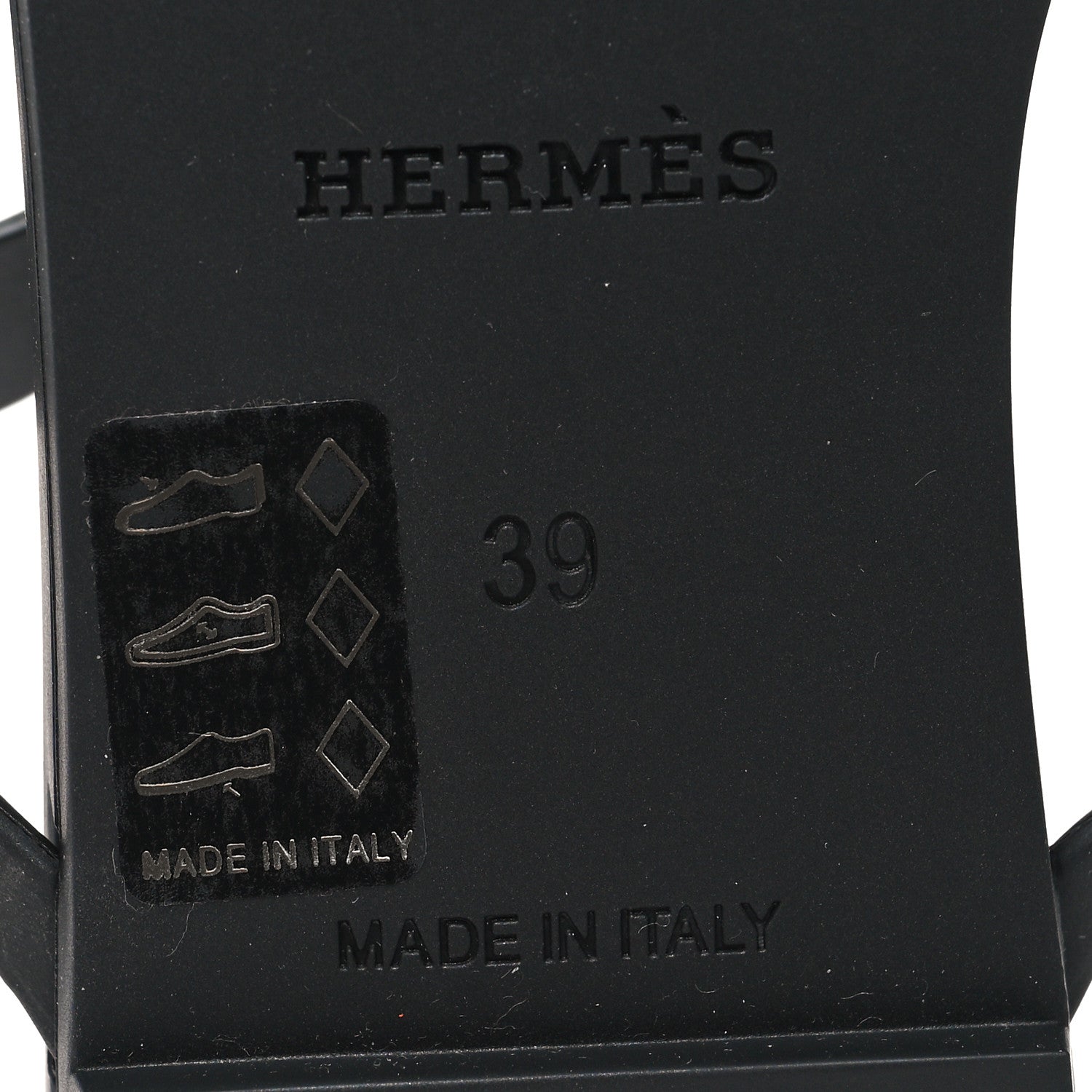 Hermes Rubber Womens Egerie Sandals 39 Black 7 of 8