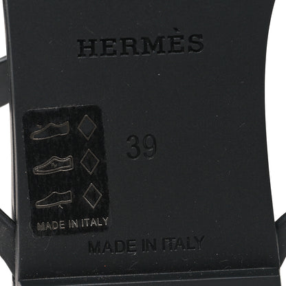 Hermes Rubber Womens Egerie Sandals 39 Black 7 of 8