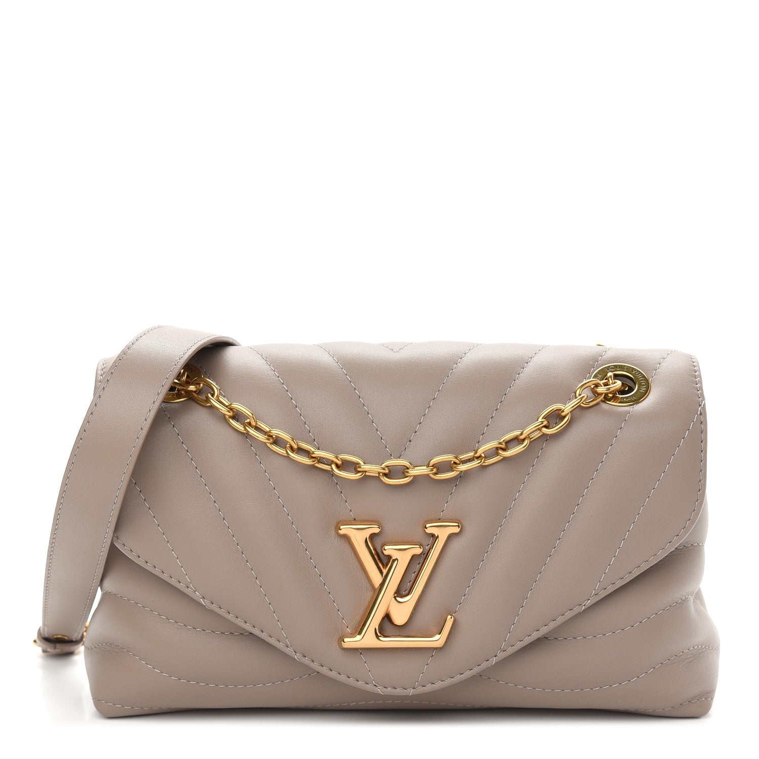 Louis Vuitton Calfskin LV New Wave Chain Bag Taupe 1 of 8