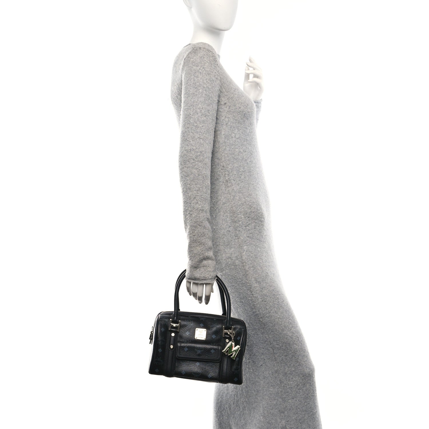 MCM Visetos Small Boston Bag Black 2 of 14
