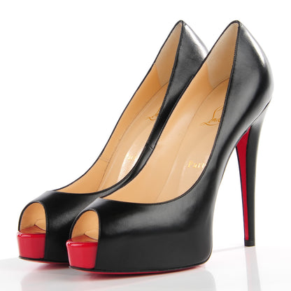 Christian Louboutin Kid Patent Vendome 120 Pumps 38.5 Black Red 3 of 6