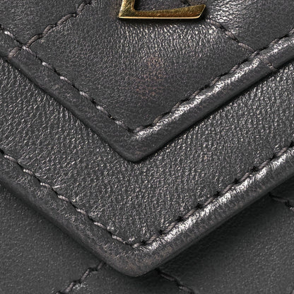 Saint Laurent Lambskin Quilted Monogram Gaby Small Envelope Wallet Fog 13 of 15