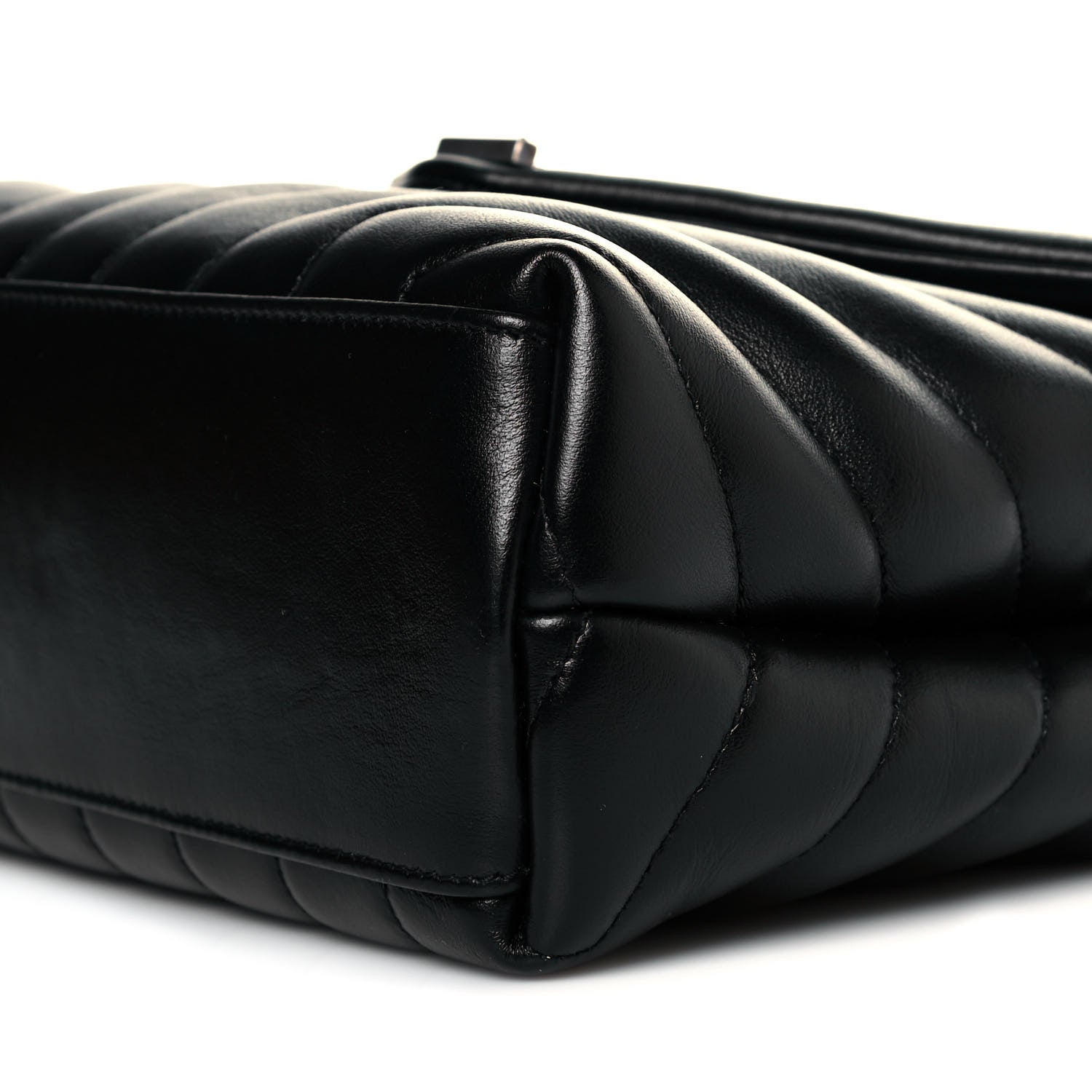 Saint Laurent Calfskin Y Quilted Monogram Small Loulou Chain Satchel Black 9 of 10