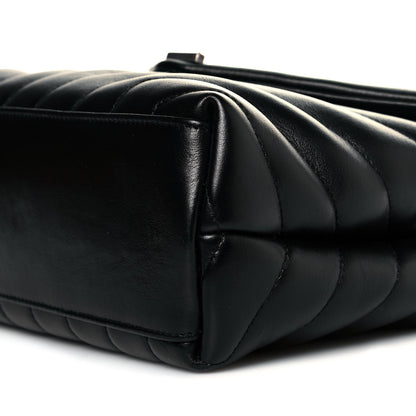 Saint Laurent Calfskin Y Quilted Monogram Small Loulou Chain Satchel Black 9 of 10