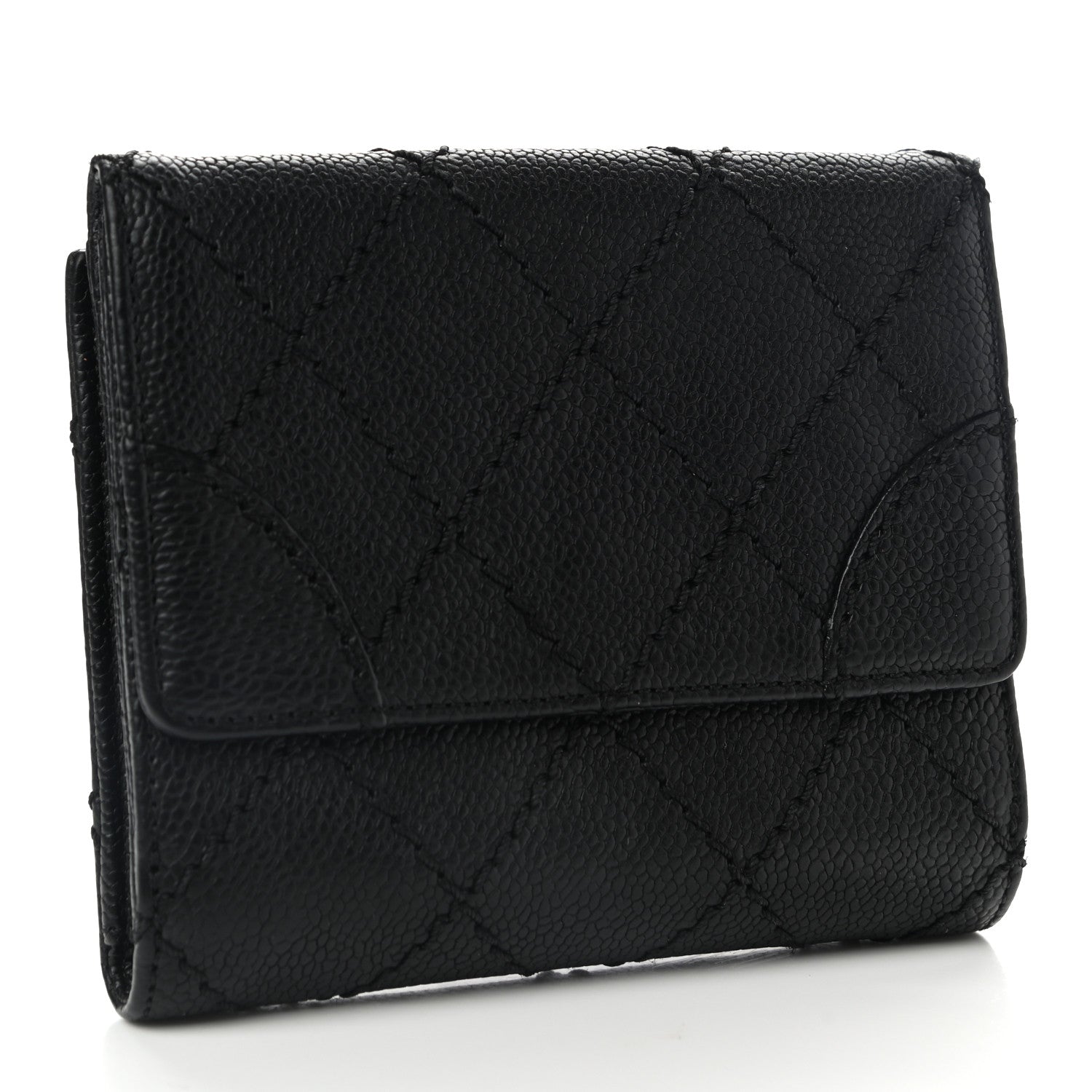 Chanel Caviar Outdoor Ligne French Wallet Black 3 of 10